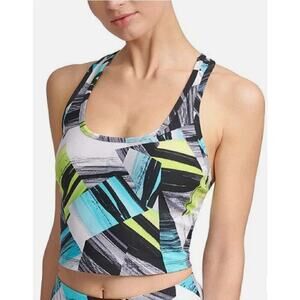 Calvin Klein Women XS Printed Cropped Racerback Tank Top NWT